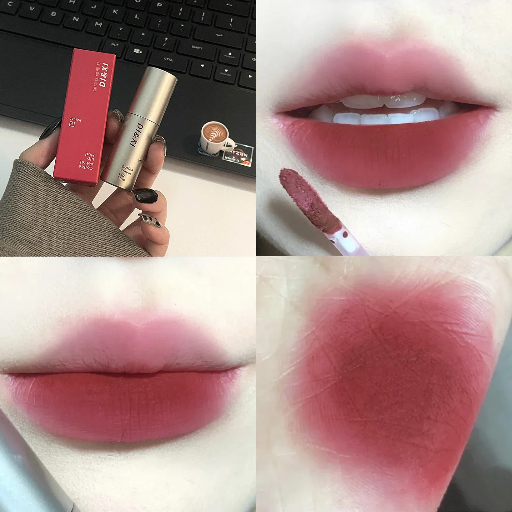 Dark Brown Matte Velvet Lip Gloss Waterproof Liquid Lipstick Nude Brown Lips Tint Mud Makeup Latte Coffee Lip Glaze Cosmetics — image 12