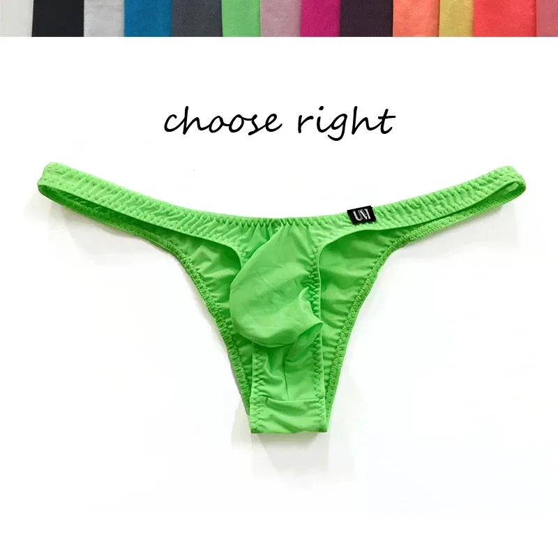 Ultra Thin Ice Briefs for Ultra-low Waist Sexy Men, U Protruding Bag, Hot Selling Men's Tight Half Bag Buttock Briefs — image 2