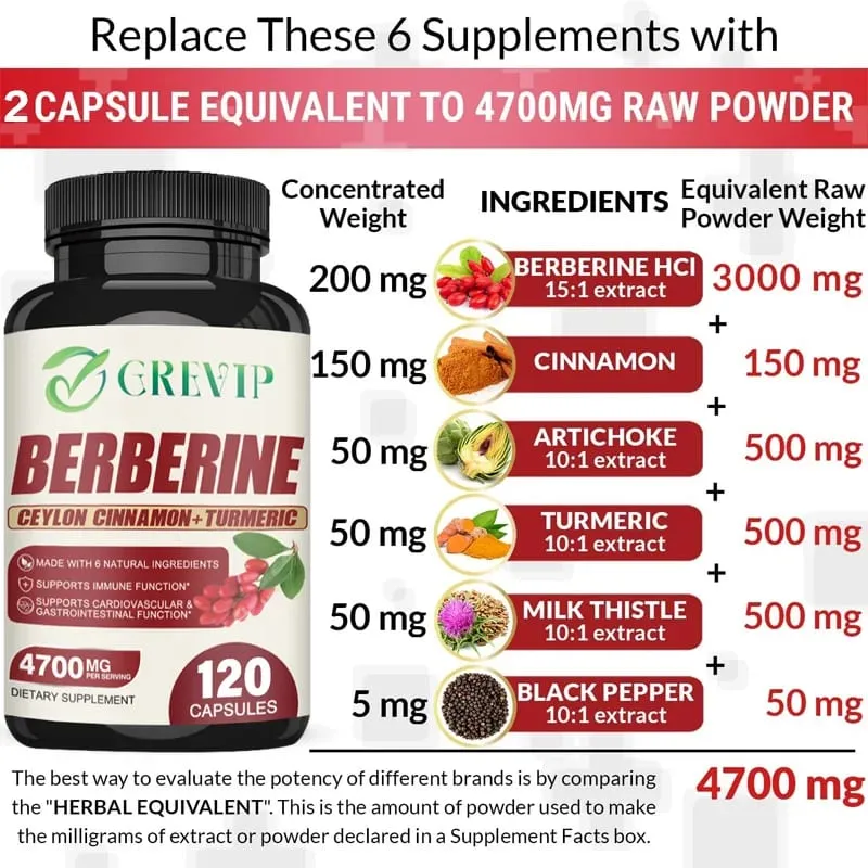 Berberine - Berberine for Weight Loss Supports Heart Health Immune System - Ceylon Cinnamon Milk Thistle Turmeric — image 4