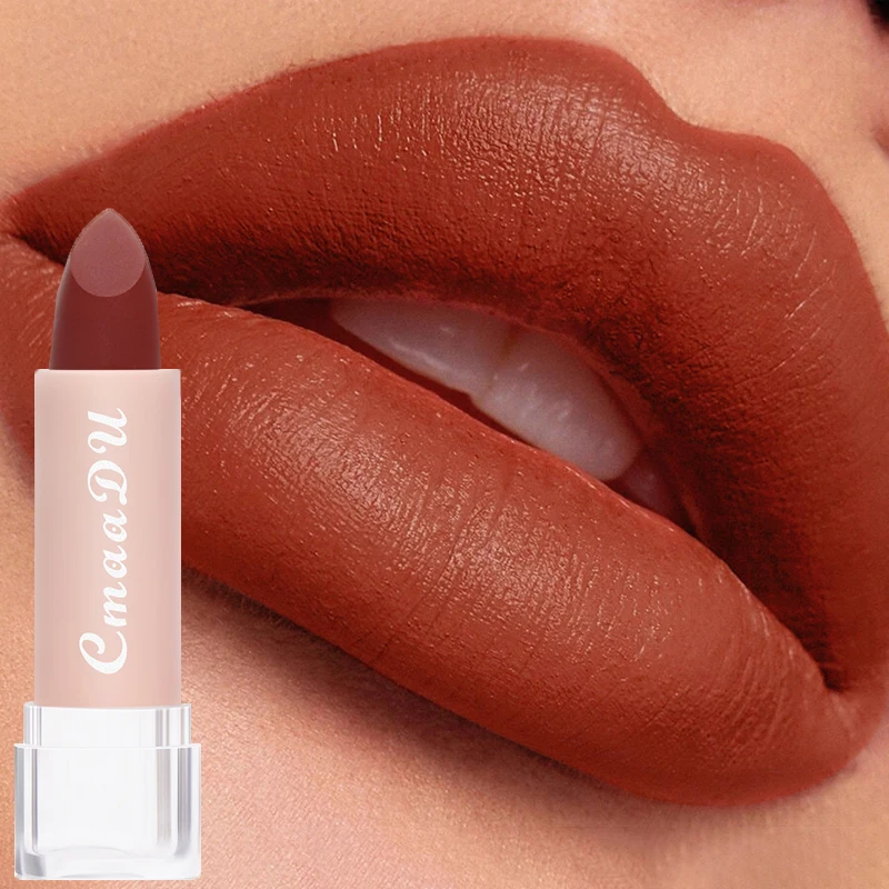 Matte Nude Pink Velvet Lipstick Milk Silky Texture Lips Stick Lasting Waterproof Matte Lipsticks Sexy Red Lipstick Korean Makeup