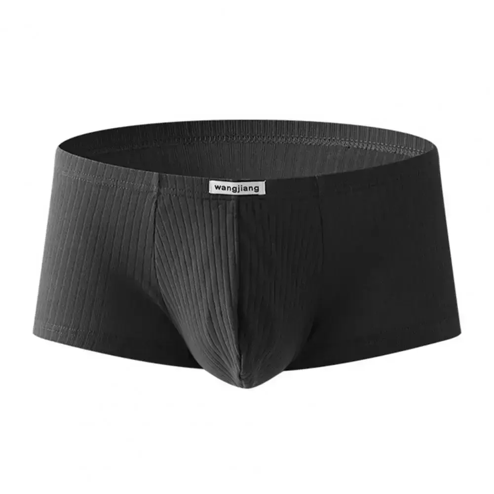 1PCS/3PCS/9PCS Men Boxer Shorts Low-rise Solid Color Ribbed Panties Underpants