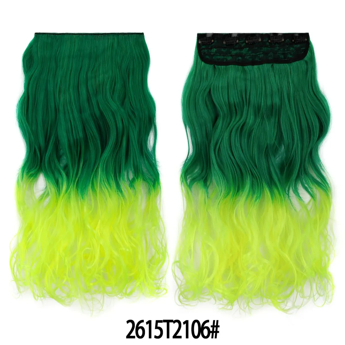 Jeedou One Piece 5 Clips Wavy Ombre Clip In Hair Extensions Long Water Wave Συνθετικά Σγουρά Μαλλιά Κομμάτι Rainbow Χρωματιστά Μαλλιά — image 34