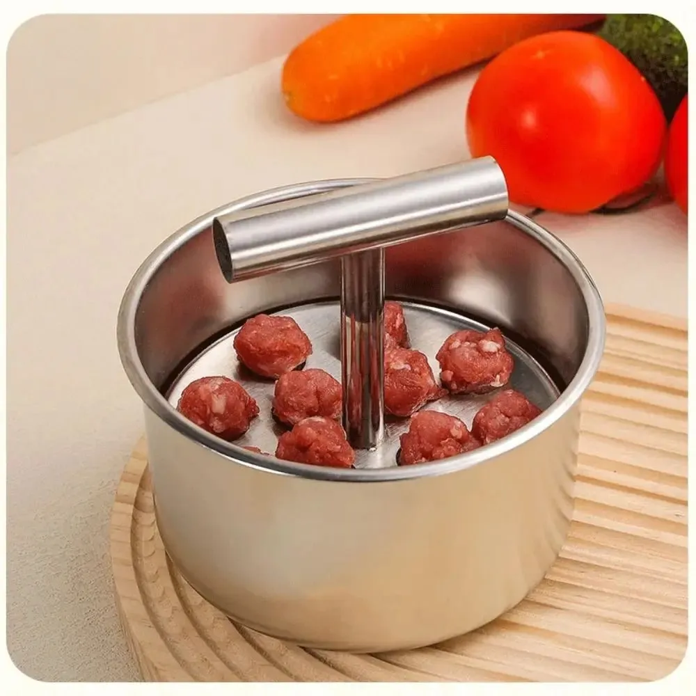 Stainless Steel Hand Press Meatball Maker Efficient Creative Meatball Maker Tool Manual Quick & Easy DIY Meatballs — image 4