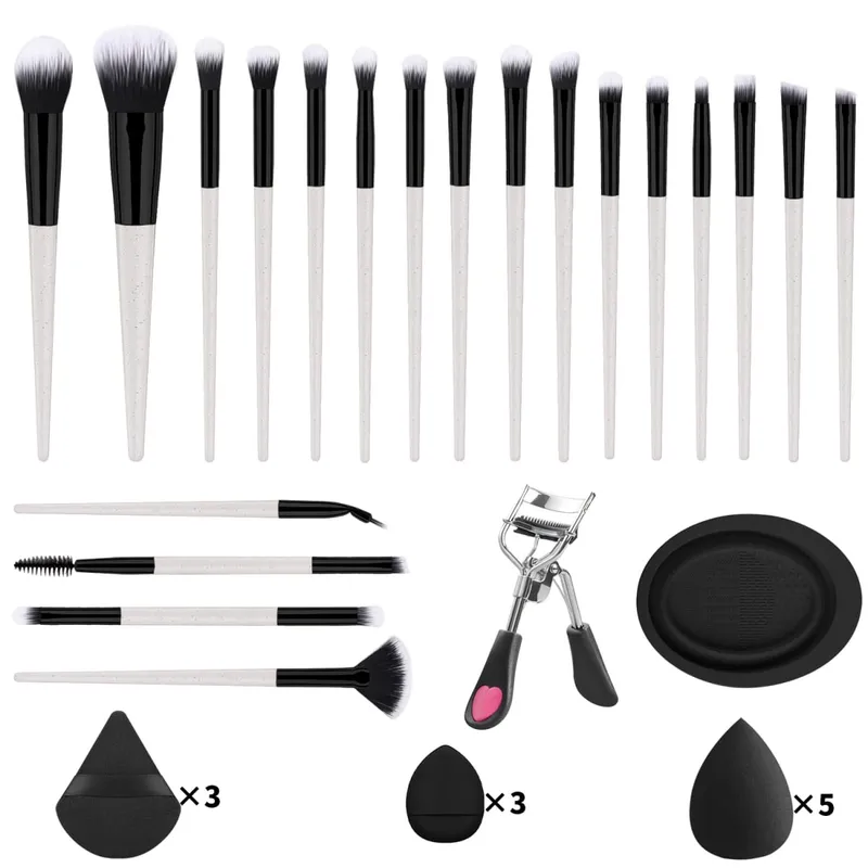 33 Chiếc Bộ Dụng Cụ Trang Điểm 20 Cọ Trang Điểm Với Bông Đánh Phấn Bát Vệ Sinh Mi Full Face Bộ Trang Điểm Mắt — image 9