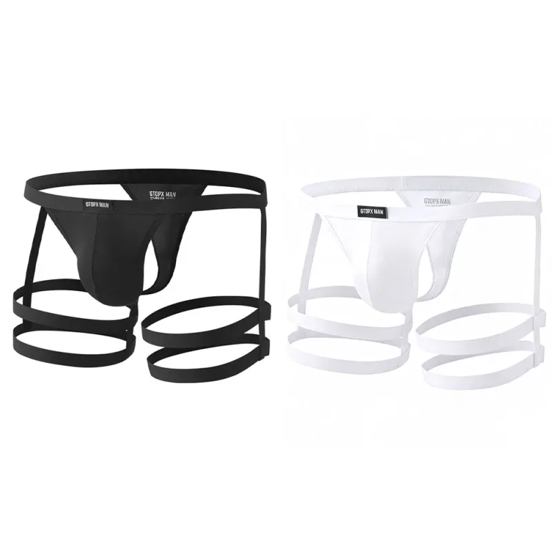 Slip perizoma elastico traspirante da uomo con bretelle a vita bassa con design a tasca convessa a U adatto per la primavera estate autunno inverno — image 7
