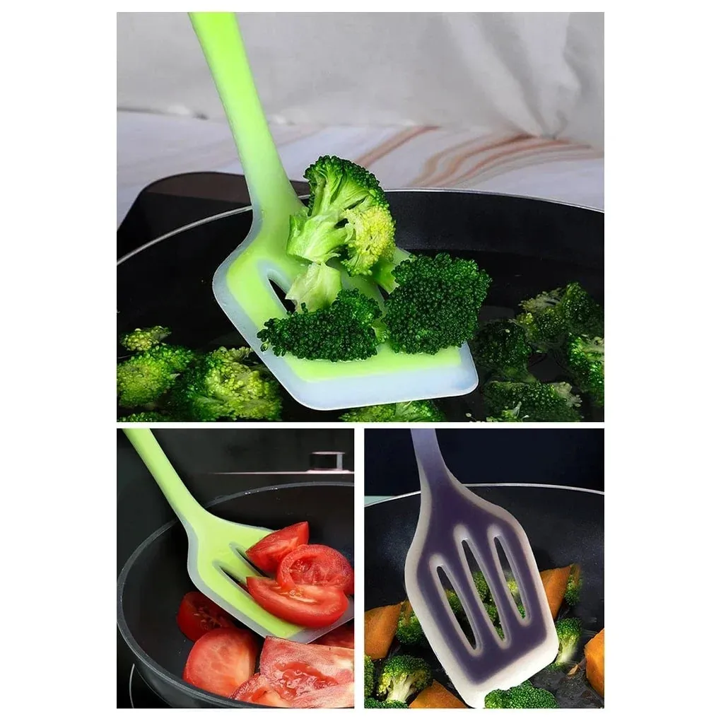 Color Silicone Kitchen Ware Non-stick Set Cooking Utensils Tools Egg Fish Frying Pan Scoop Fried Shovel Spatula Cooking Utensils — image 3
