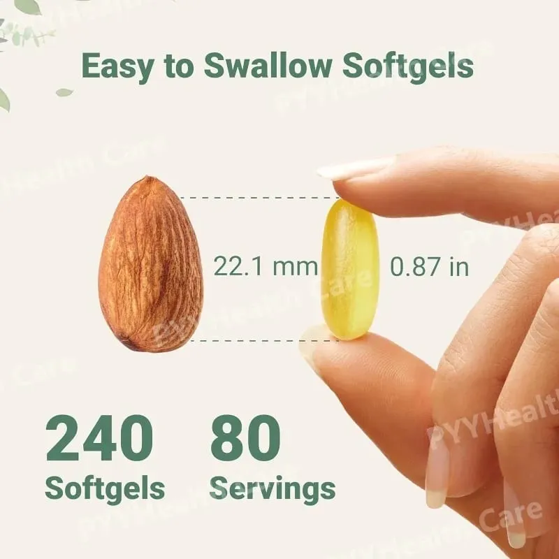 Suplementos de óleo de peixe ômega 3 de força tripla 4200 mg Burpless com sabor de limão EPA 1200 mg DHA 900 mg 240 cápsulas gelatinosas — image 4
