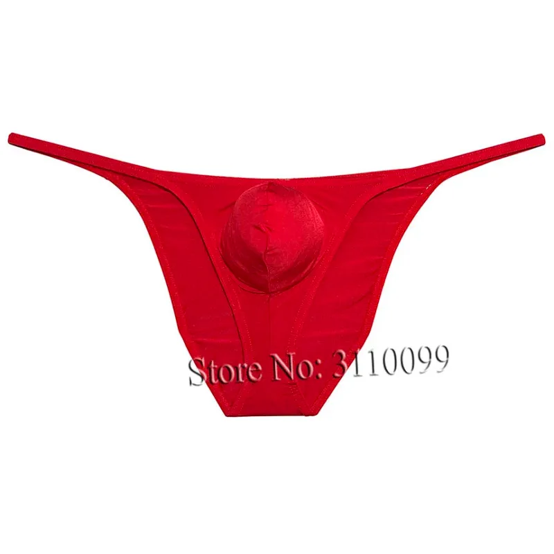 Men's Briefs Shiny Enhance Bikini Bulge Pouch Ruched Skimpy Underwear — image 12