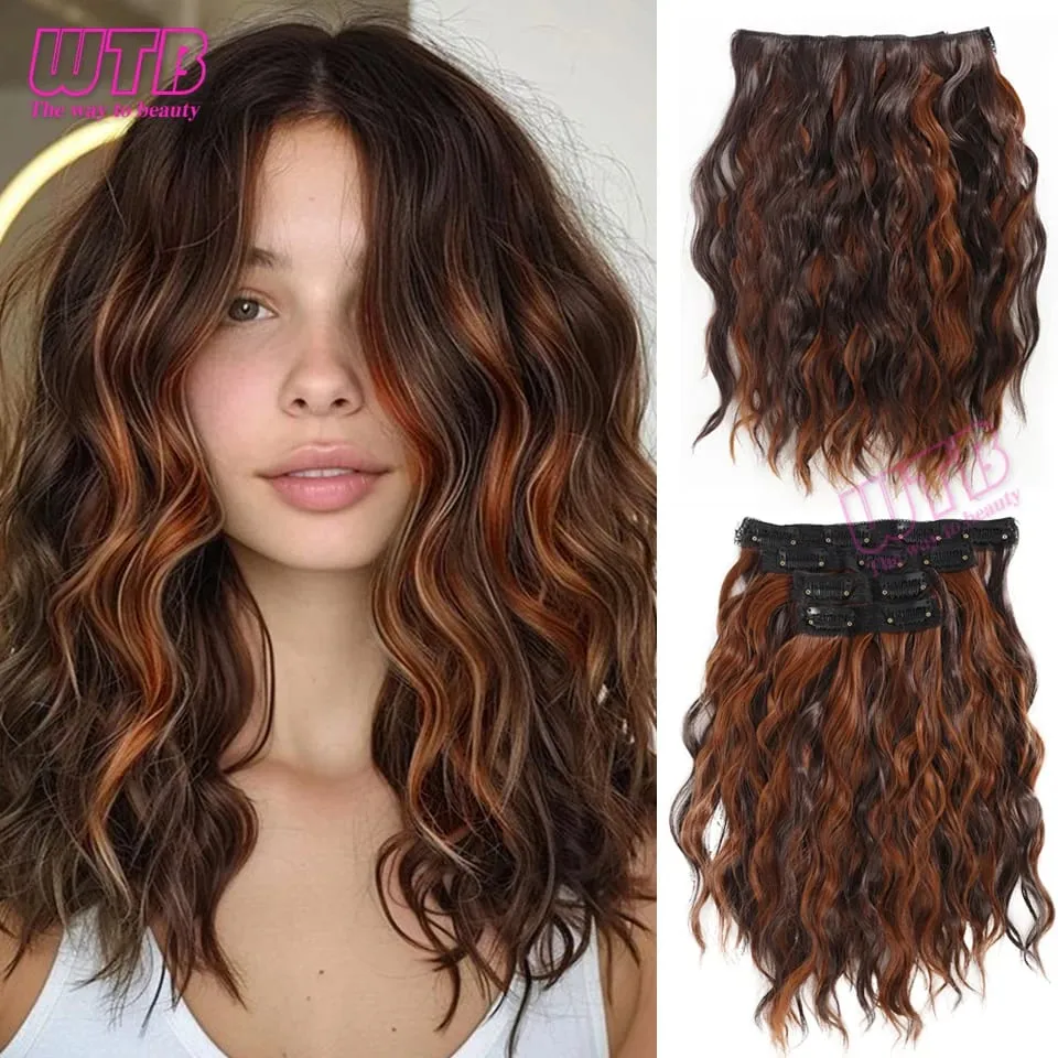 Synthetic Heat Resistant Hair Extensions Multi Color Clip-in Body Wave 12inch 4 PCS Double Weft for Women Girl Daily Party Use — image 11