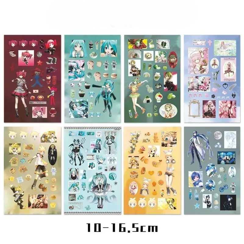 Hatsune Miku -Project DIVA- Matrica Hatsune Miku Kagamine Rin/Len Anime Perifériás folyóirat anyaga matrica 8 lapos új ajándékok — image 3