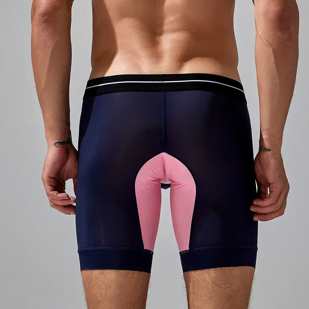 Spring new men's underwear trendy color matching long men's boxer underwear 240201 — image 7