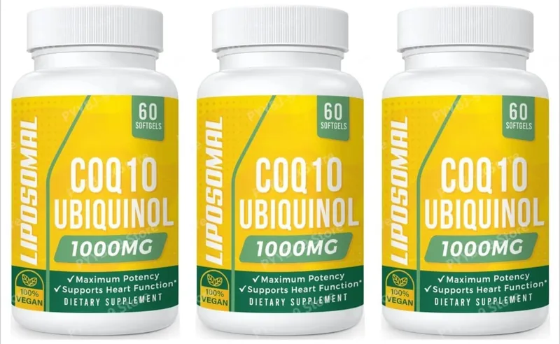 CoQ10 Ubiquinol 1000mg Vegan Softgels 60 Ct Liposomal High Absorption Coenzym Q10 for Hjerteenergi Antioxidant Daglig støtte