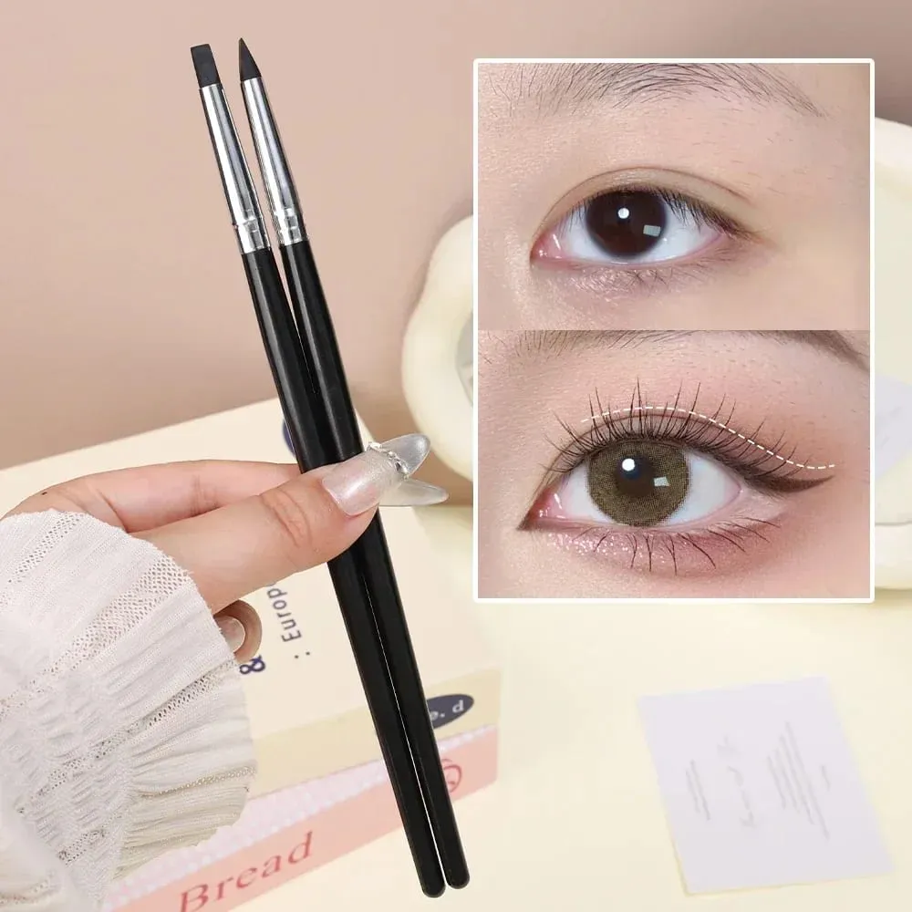 Escova de delineador de silicone lâmina multiuso sobrancelha batom pincéis fáceis de usar caneta de pintura de unhas olhos moldar ferramentas de modelagem — image 4