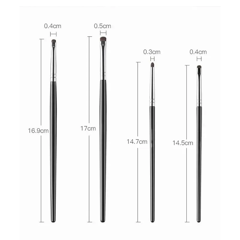 1/4Pcs Small Angle Precise Detail Eyeshadow Brush Soft Horse Hair Eyelid Highlighter Lying Silkworm Makeup Brushes Make Up Tools