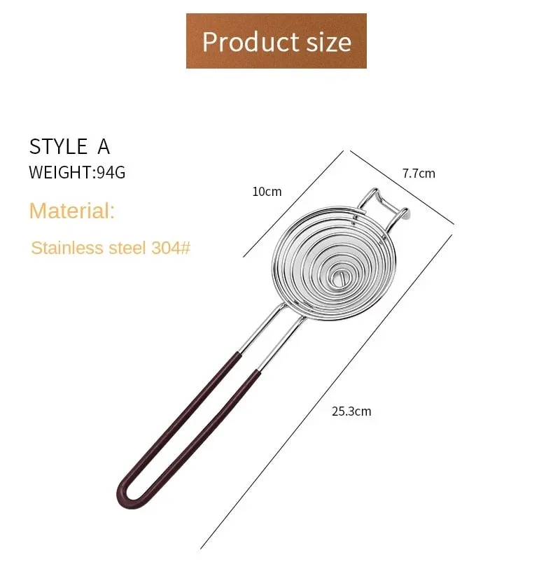 1Pc stainless steel egg white separator creative extended handle protein egg white egg yolk separator hot pot fishing