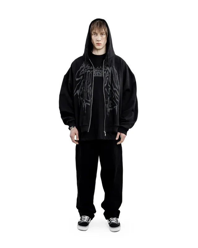 Y2K Retro Hoodie Men's Satan Club Print STNCLB Zip Pullover Sweatshirts High Street Hip Hop Streetwear Oversized Clothing Jacket — image 8