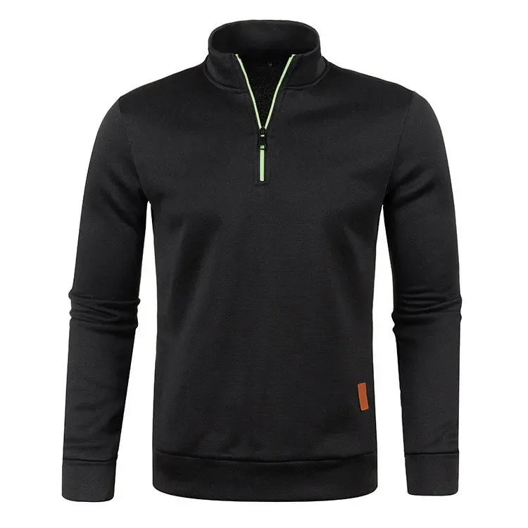 Men's Knitted Sweatshirts Casual Thicker Half Zip Pullovers For Male Hoody Man Solid Color Turtleneck Sweater Coats BSD-ZW118 — image 10