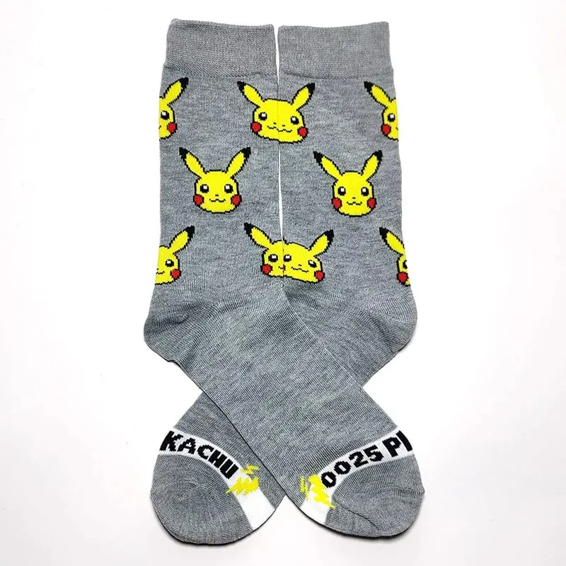 Pokemon Men's Fashion Trend Long Socks Cartoon Anime Figure Pikachu Eevee Gengar Unisex Athletic Harajuku Socks