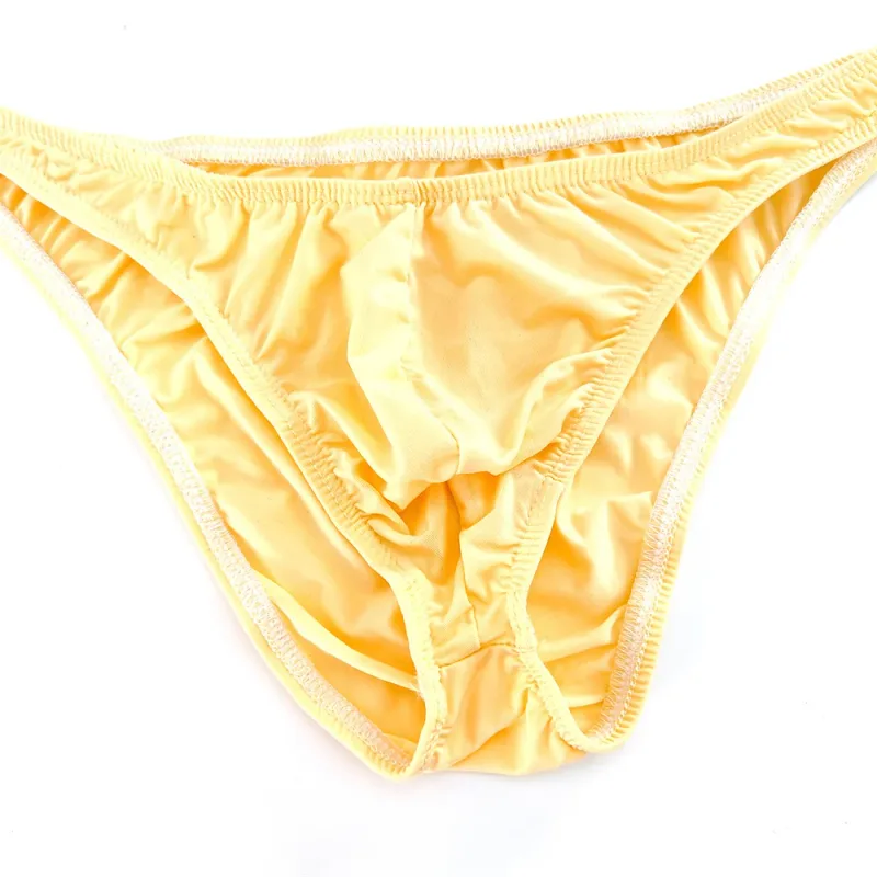 Pink Men Briefs Nylon Spandex Comfy Breathable Low-Waist Underpants Quick Dry Male Ice Silk Bikini Underwear — image 14