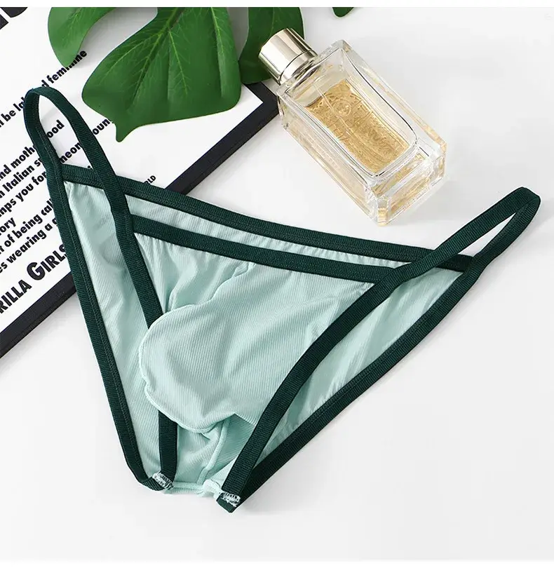 Men's Low-waist Ice Silk Briefs Breathable Thread Briefs Shorts Underwear — image 10