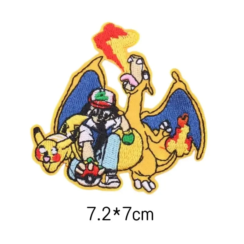 Cloth Patch Pikachu Clothes Stickers Sew on Embroidery Patches Applique Iron on Clothing Cartoon DIY Garment Decor — image 42