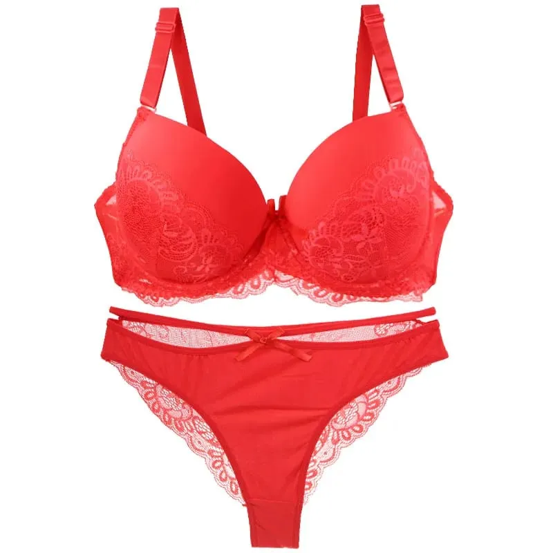 Nouvell Seamless Sexy Lace Bras Set 34/75 36/80 38/85 40/90 42/95 44/100 BCDE Cup Underwear For Women Push Up Lingerie — image 6
