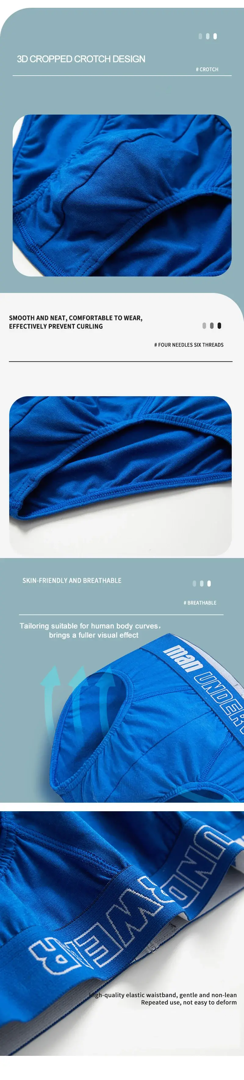 Cotton Briefs Mens Comfortable Underpants Man Underwear M L Size Sexy Man Boxers Breathable Underwear — image 1