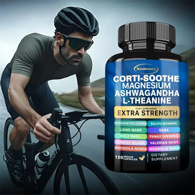 Corti-Soothe Cortisol with Magnesium Ashwagandha L-Theanine - Helps Lower Cortisol Stabilize Mood and Promote Relaxation