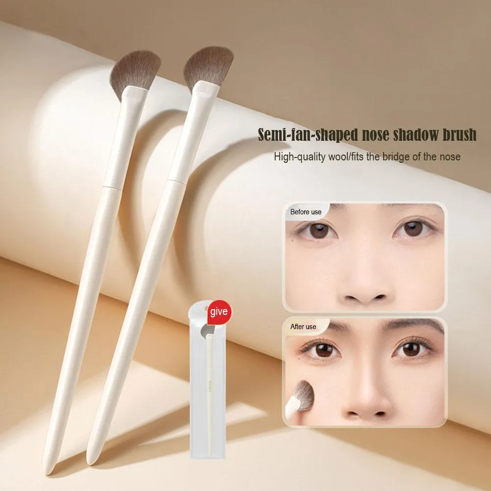 1Pcs Nose Contour Brush Professional Nose Shadow Brush Half Sector Contour Makeup Brush Natural Eyeshadow Smudge Makeup Brushes — image 1