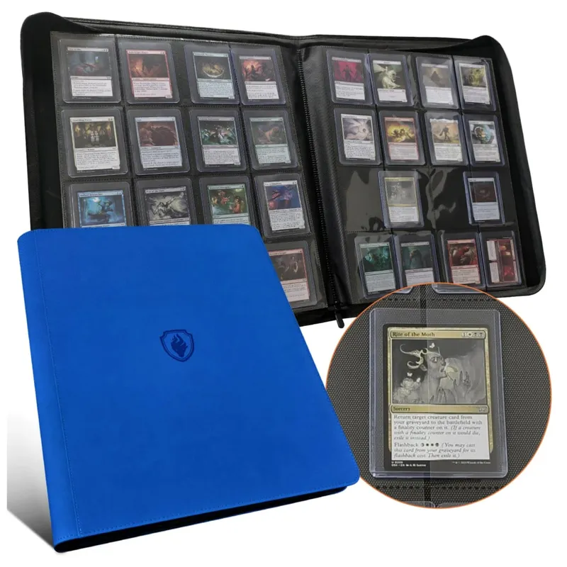16 Pocket Toploader Binder Holds 640 Top Loaders - Premium Top Loader Binder Sleeves for 3' X 4' Rigid Card