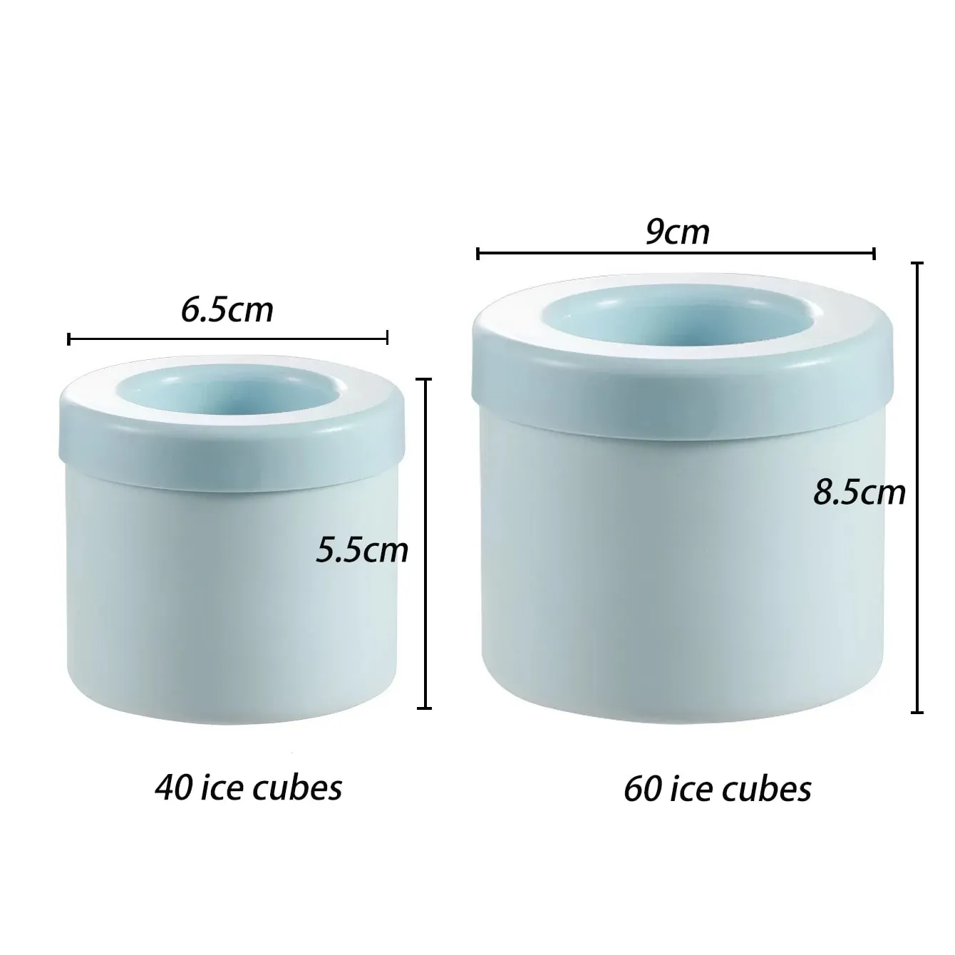40/60 Ice Cubes Silicone Mold Round Ice Bucket Ice Storage Box Household DIY Refrigerator Freeze Ice Maker Creative Barware Tool — image 3