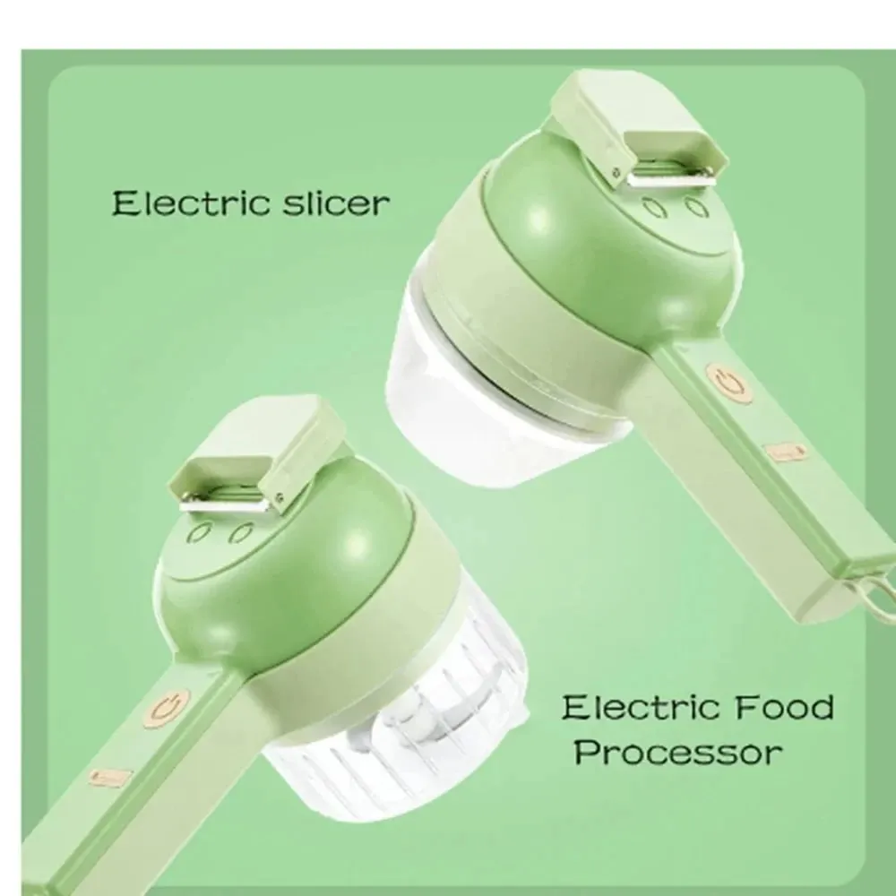 4 in 1 Handheld Electric Vegetable Cutter Wireless Food Processor Vegetable Slicer Set Pepper Garlic Mash Minced Cooking Gadgets — image 8