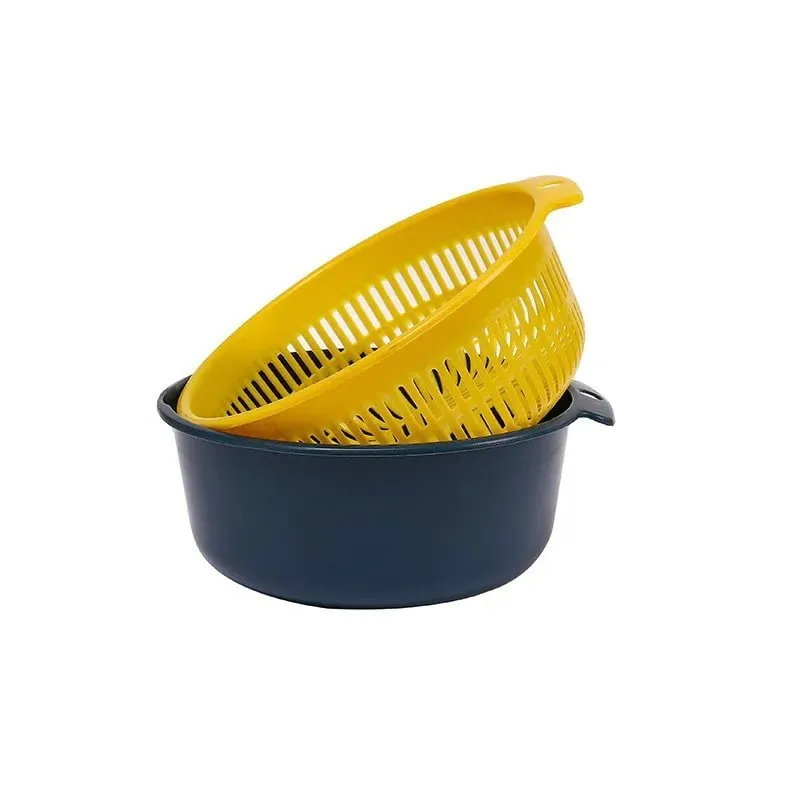 Kitchen Fruit Tray Removable Double Layer Fruit And Vegetable Basin Draining Basket Creative Household Rotating Washing Basket — image 14