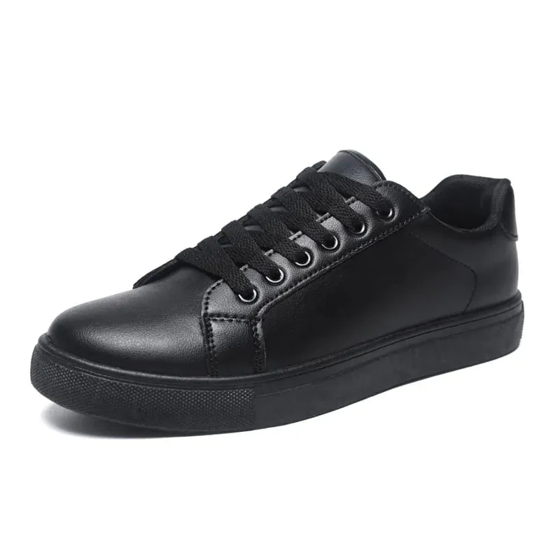 White Black Men Shoes Comfortable Casual Skateboard Shoes Men Solid Leisure Sneakers Lightweight Walking Shoes — image 3