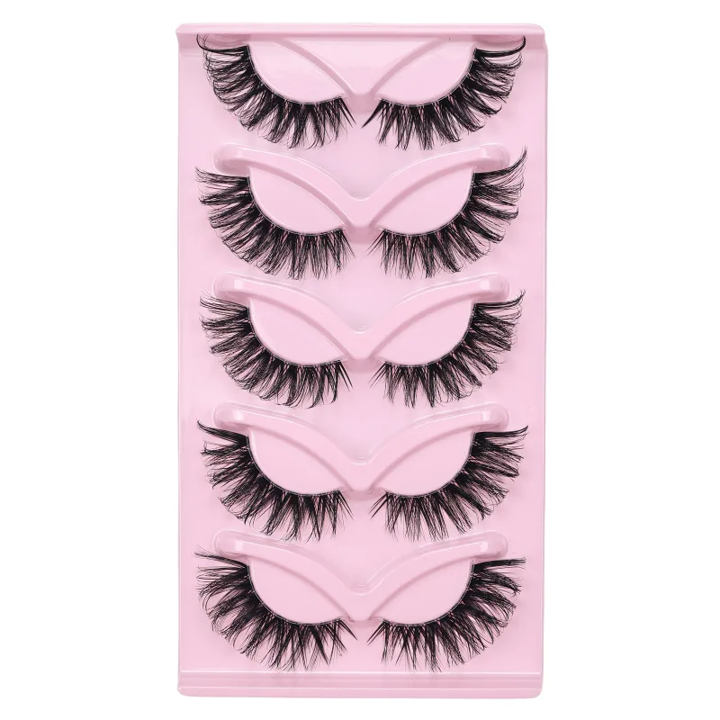 5 Pairs Cat Eye False Eyelashes Eye End Lengthening Long Curling Thick Fluffy All-match Comfortable Fake False Eyelashes — image 12
