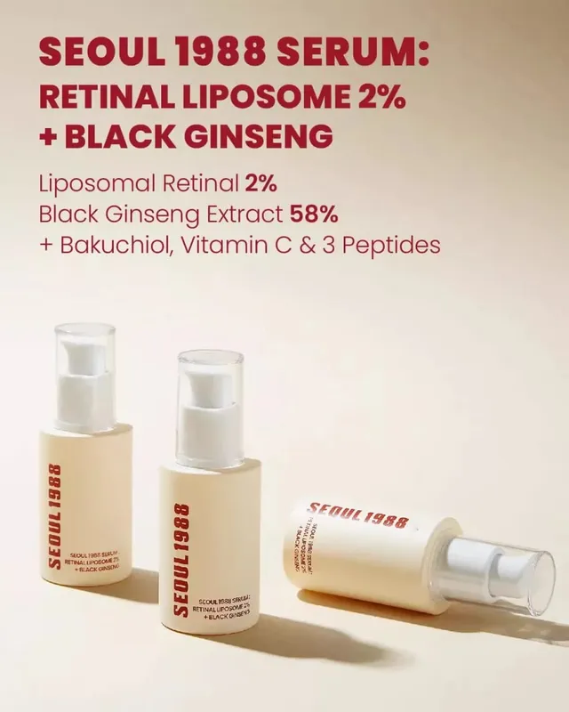 1988 Serum : Retinal Liposome 2% + Black Gingeng 30ml/1.01fl.oz | 58% Black Gingeng Extract with Retinal Bakuchiol Vita
