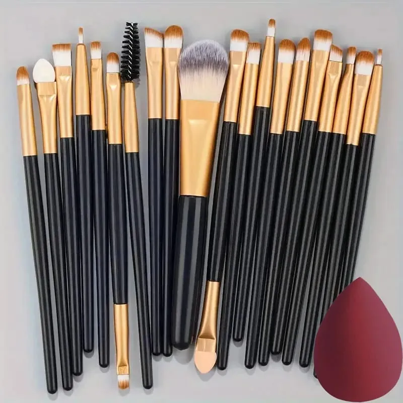 20PCS Makeup Brushes Set for Cosmetics Foundation Blush Powder Eyeshadow Kabuki Blending Brush With Powder Puff Beauty Tools — image 11