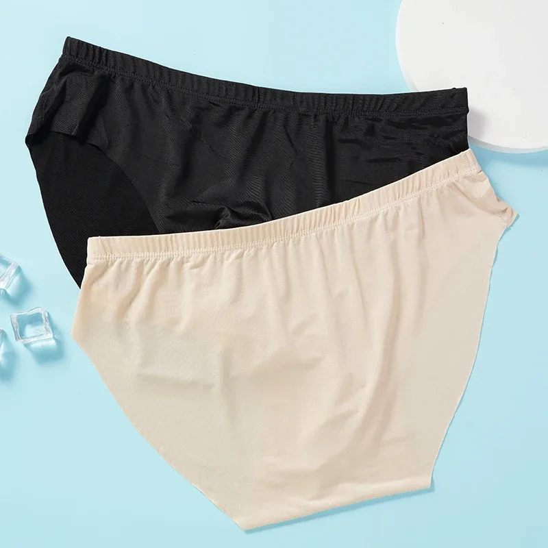 Slips d'été en soie glacée pour hommes, 4 pièces, transparents, sans couture, Sexy, séchage rapide, sous-vêtements respirants, culottes Ultra-fines — image 7