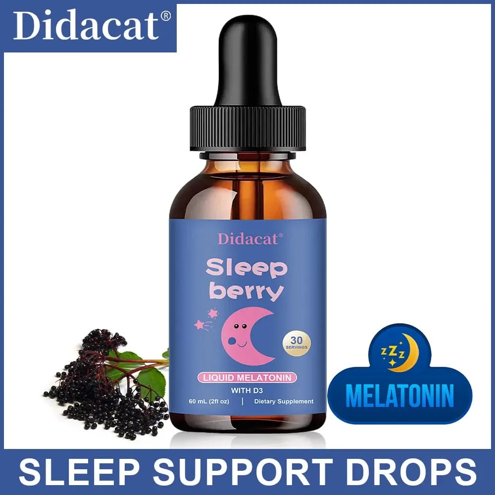 Liquid Melatonin - may Elderberry at Vitamin D - Immune System Sleep Support - Melatonin Drops — image 1