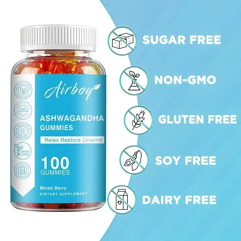 Ashwagandha Gummies - Anti-oxidation Supports Stress Relief Mood Energy & Thyroid Health
