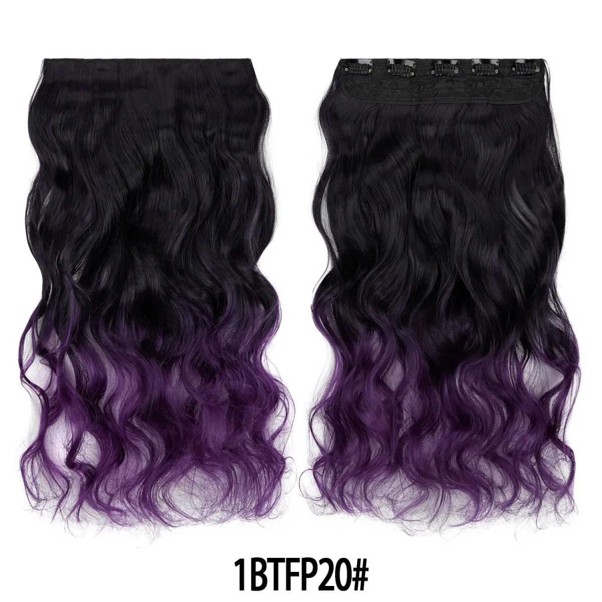 Jeedou One Piece 5 Clips Wavy Ombre Clip In Hair Extensions Long Water Wave Συνθετικά Σγουρά Μαλλιά Κομμάτι Rainbow Χρωματιστά Μαλλιά — image 18