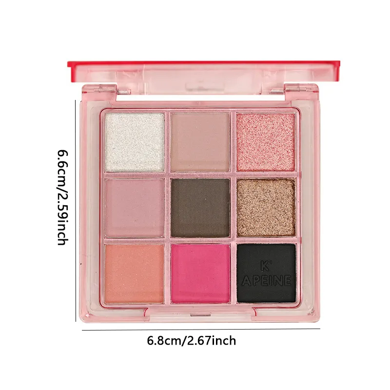 9-Color Eye Shadow Palette - Vibrant Colors Shiny Palette Waterproof and Durable Suitable for Music Festival Makeup — image 5