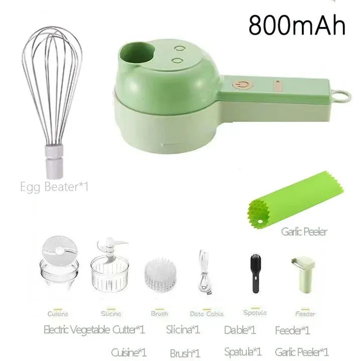 4 in 1 Handheld Electric Vegetable Cutter Wireless Food Processor Vegetable Slicer Set Pepper Garlic Mash Minced Cooking Gadgets — image 11