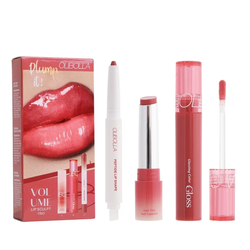 3PCS Lip Makeup Set Lip Liner Pencil + Glossy Lip Glaze + Mirror Shine Lipstick Long Lasting Waterproof High Pigment Lip Kit — image 6