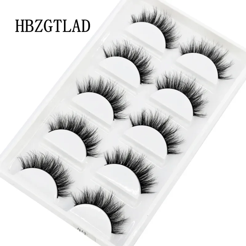 5Pairs Handmade Mink Lashes Short False Eyelashes Dense Natural Long Messy Eye Lashes Reusable Stage Makeup Eyelashes — image 9