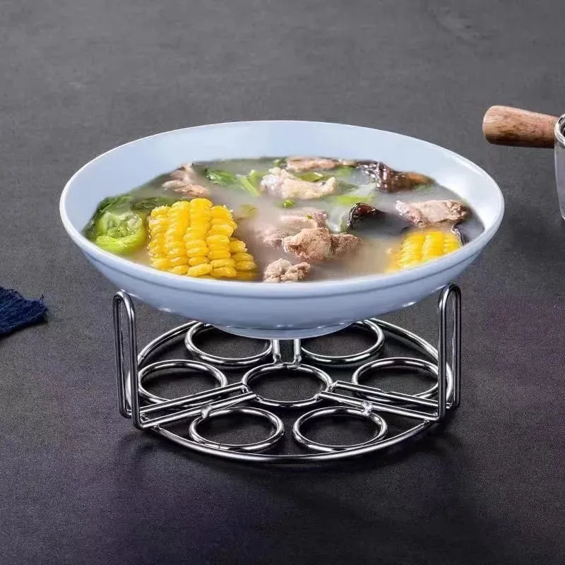 1PC Multi-functional household stainless steel steaming egg rack thicker heat insulation shelves high feet steamed egg racks — image 5