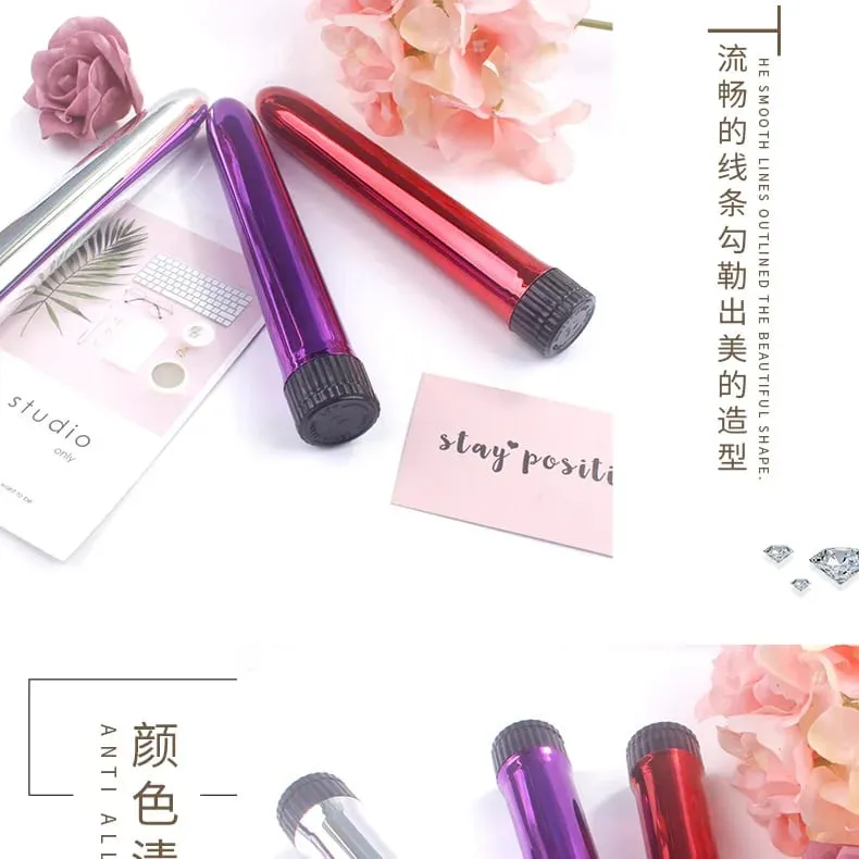 6-Color Metal Body Vibrator AA Battery Powered 18cm Relaxation Massage Bullet Seducer clitoral stimulation Sex toys for Women — image 6