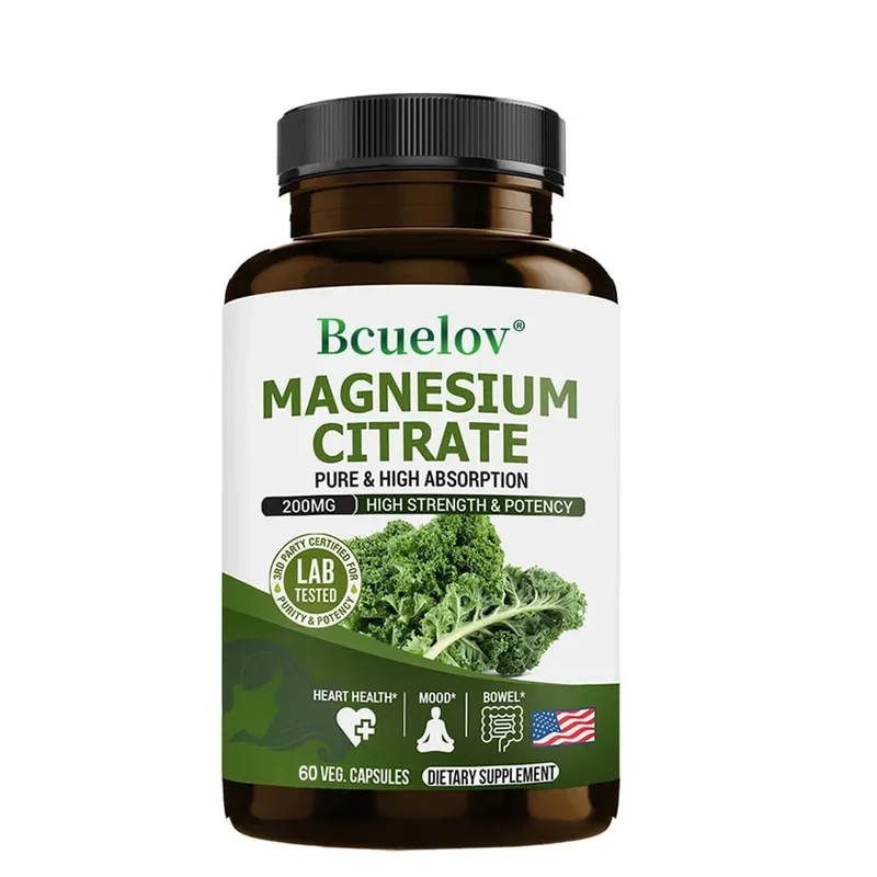 Magnesium Citrate Supplement - Highly Absorbed Relieves Constipation Relaxes Nerves Supports Heart Health Muscles and Bones