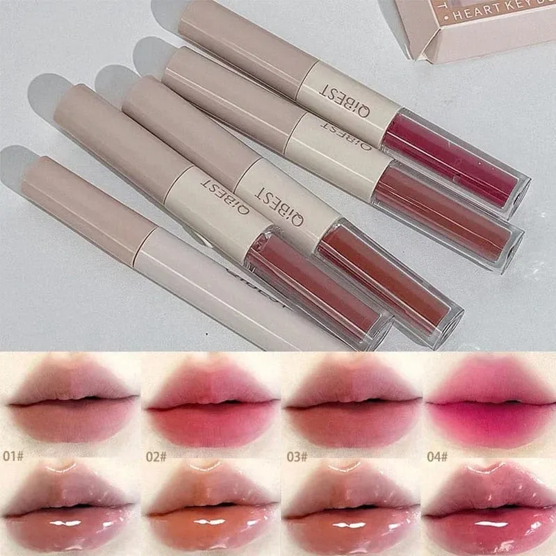 Multipurpose Makeup Set 4pc Double Head Lip Glaze Face Pressed Powder Blusher Eyeshadow Eyebrow Pencil Eyeliner Lip Oil — image 5