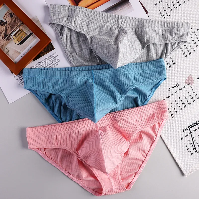 New Solid 1pcs/3pcs Cotton Underwear Men Brief Hot Shorts Mens Briefs Ropa Interior Hombre Breathable Size M2XL ST-MK56 — image 2